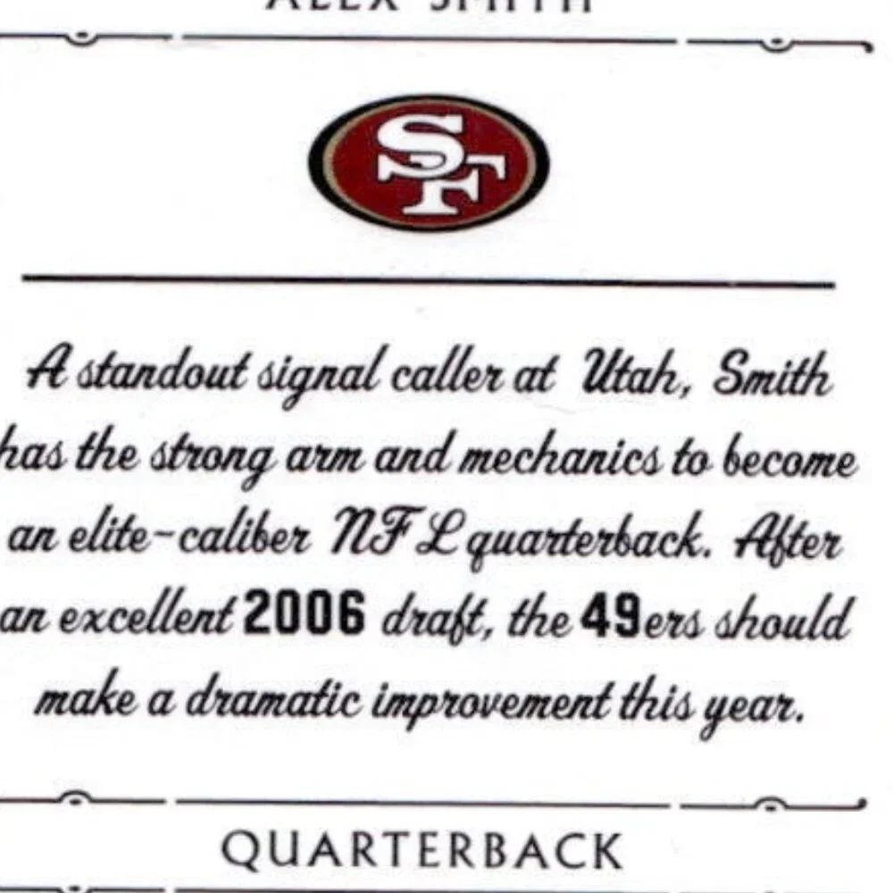 2006 Donruss Threads Alex Smith Pro Gridiron Kings Framed Red #69/100